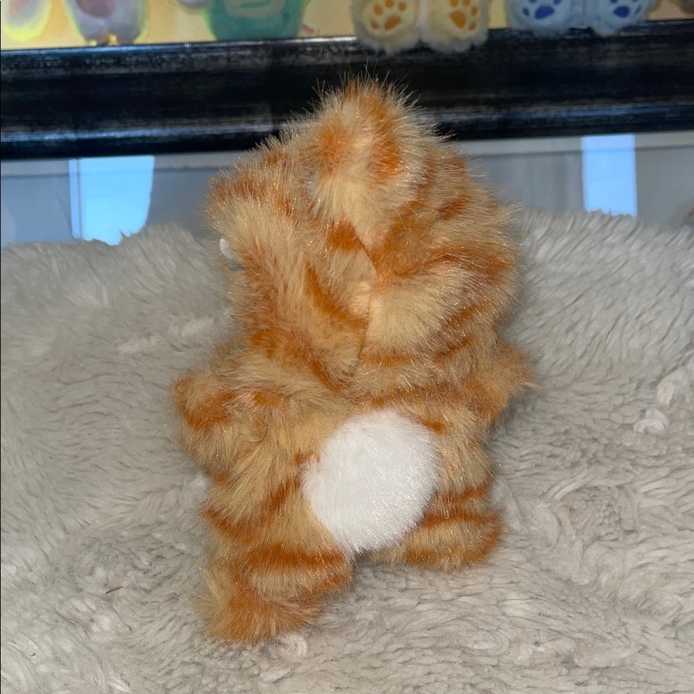 Labubu cat costume one side Plush Orange and White Striped Toy NWOT